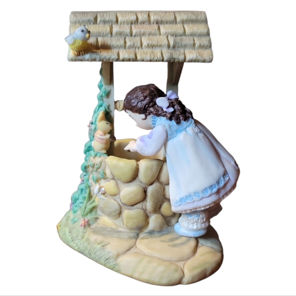 Vtg 97 Spoonful Of Stars Becky Kelly Hallmark Figurine Girl Well Bunny Bird - Picture 3 of 6